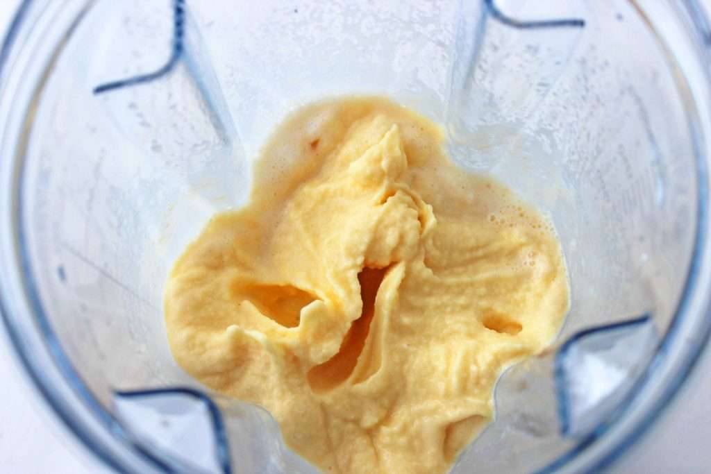 Blend to soft-serve consistency