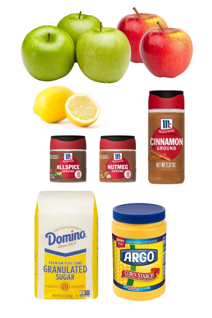 Ingredients for Homemade Apple Pie Filling