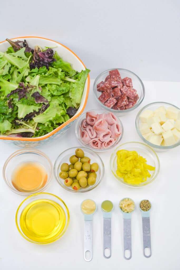 Ingredients for Antipasto Salad