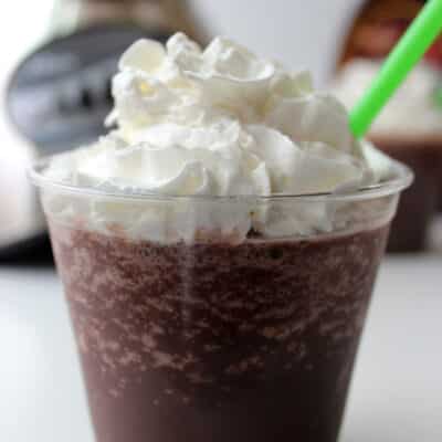 Copycat Starbucks Mocha Frappuccino with whipped topping