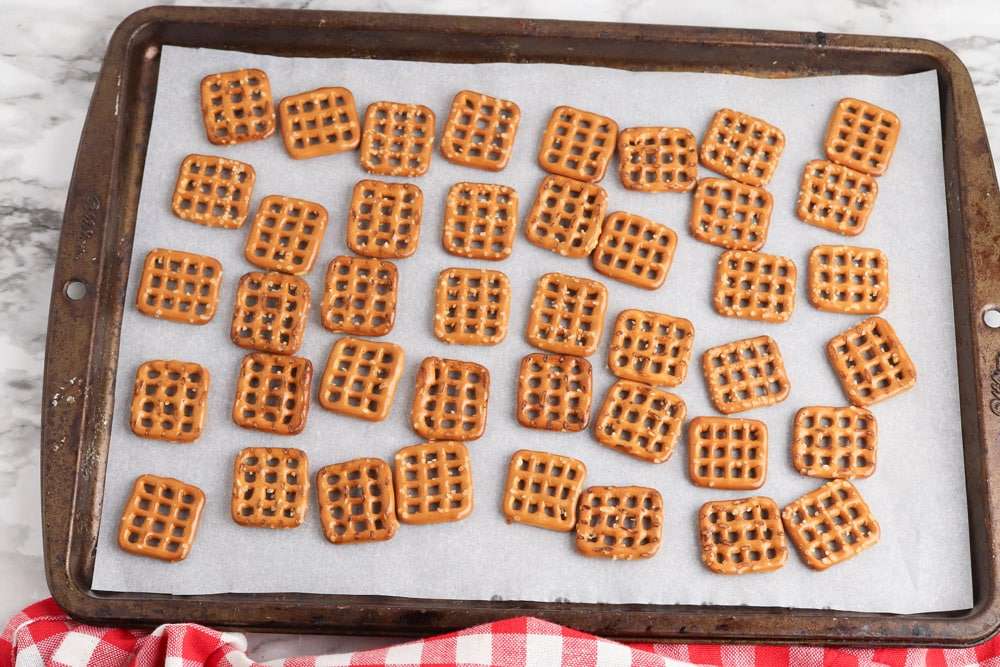 pretzels on a baking sheet