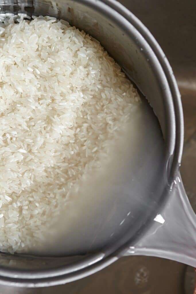 Rinse the rice
