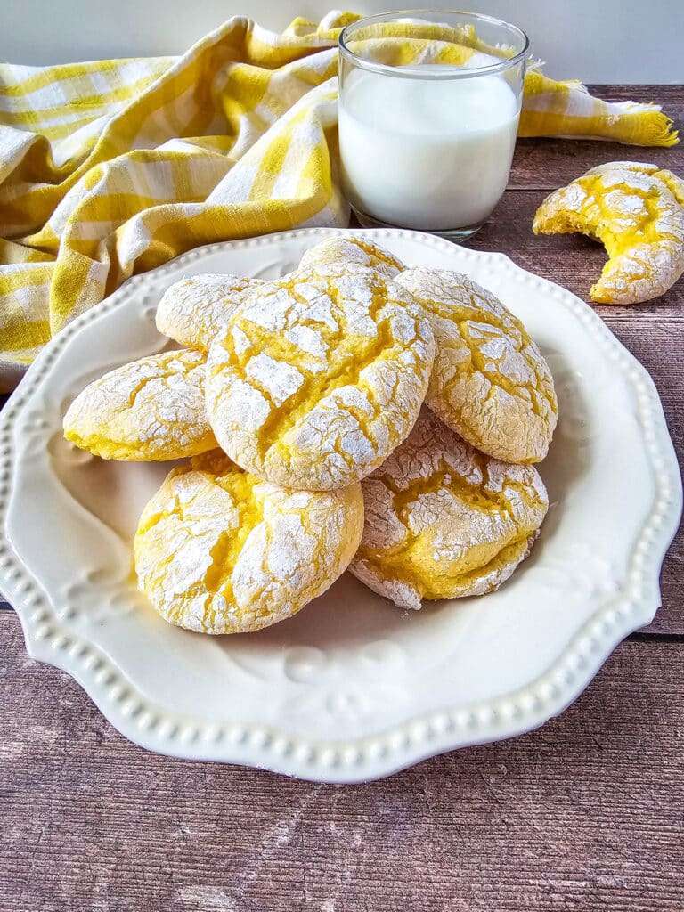 Lemon Crinkle Cookies with Cake Mix