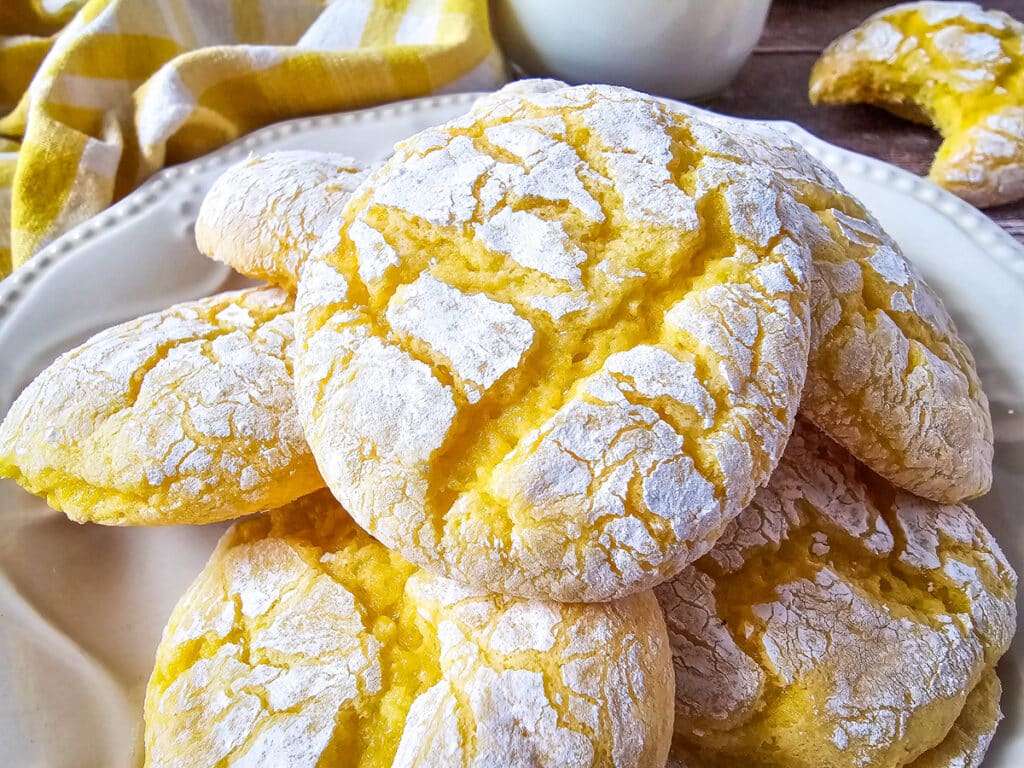 Lemon Crinkle Cookies with Cake Mix