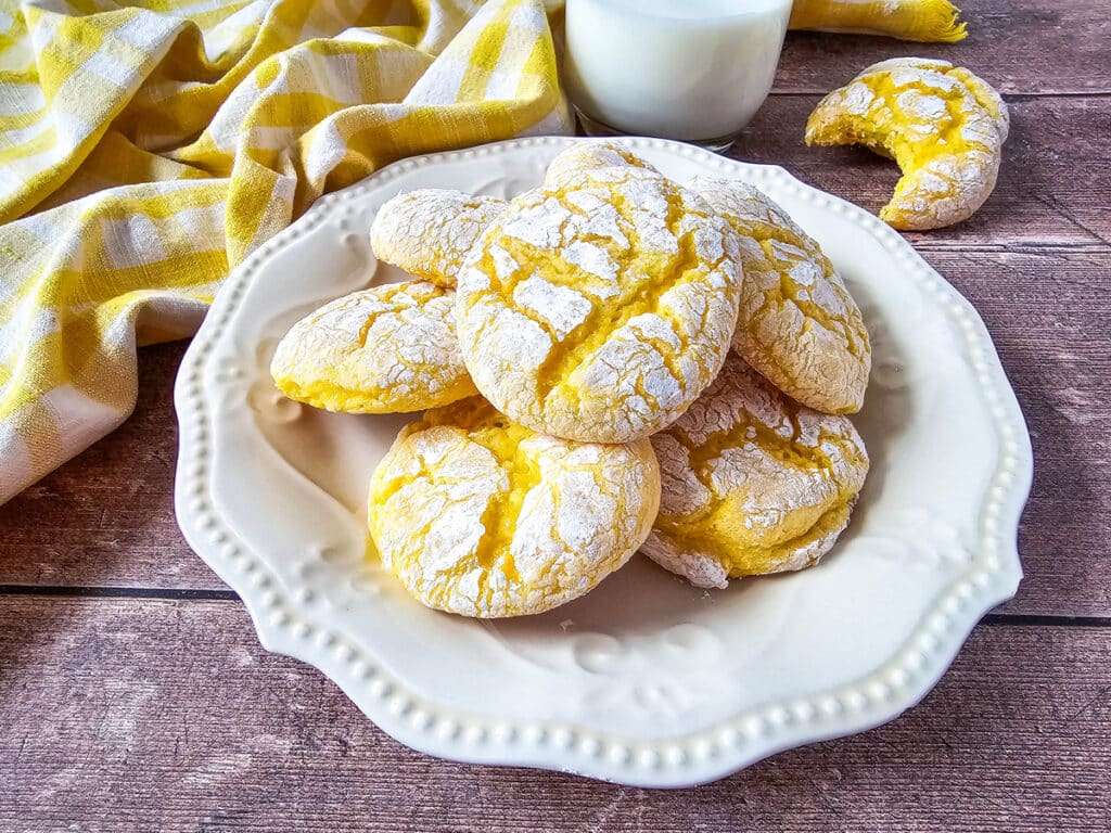 Lemon Crinkle Cookies with Cake Mix