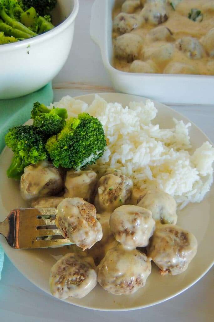Meatballs with Rice and Gravy