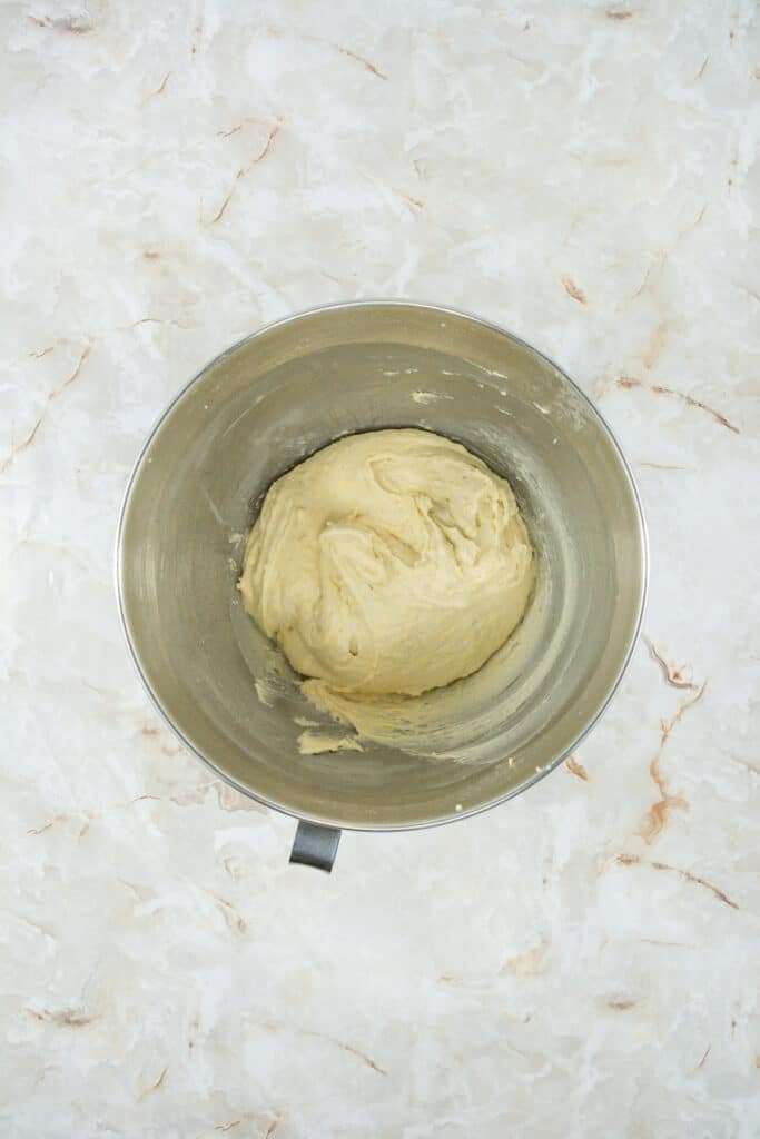 Batter in mixing bowl