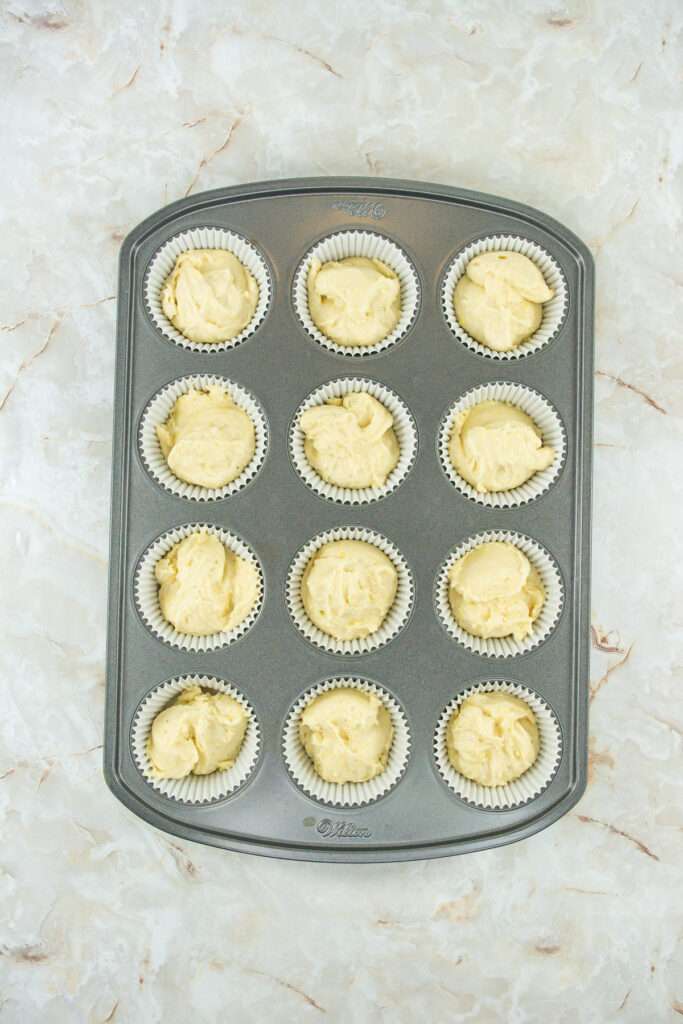 Fill the cupcake pan