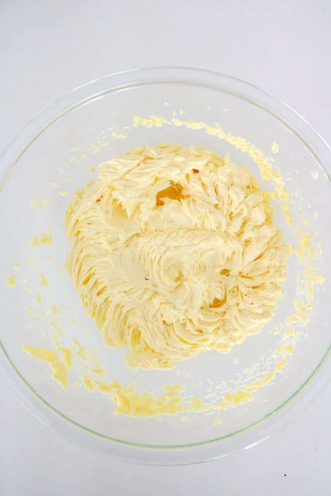 Eggs and shortening creamed together