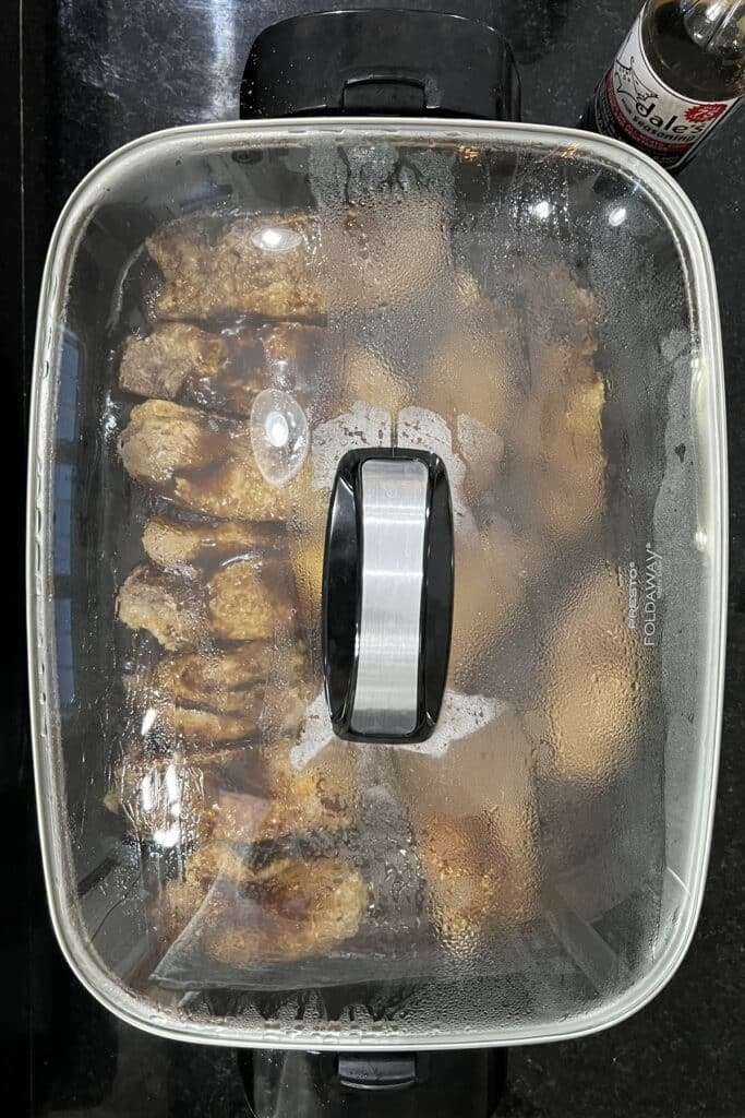 Cook with lid on
