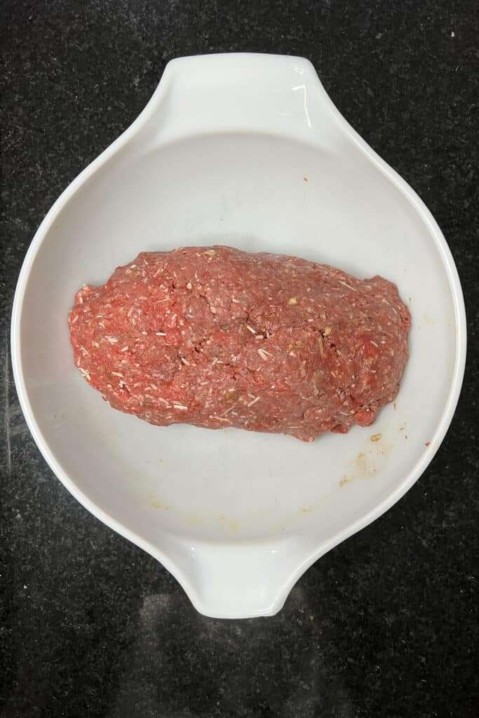 Shape the meat mixture into a loaf shape