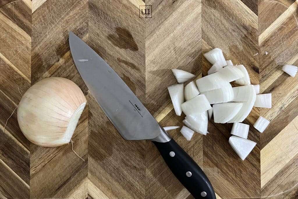 Chop onion into large chunks