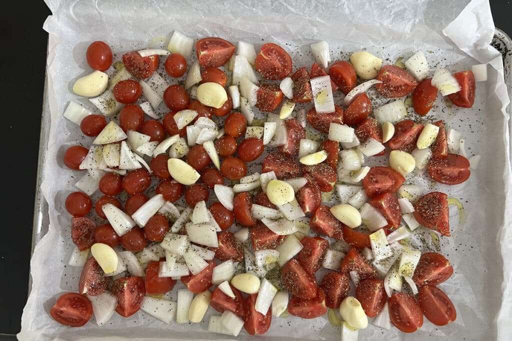 Drizzle with olive oil and seasonings