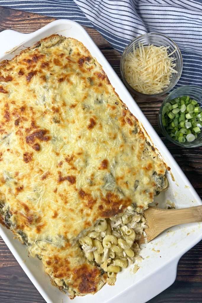 Chicken Spinach Artichoke Pasta Bake