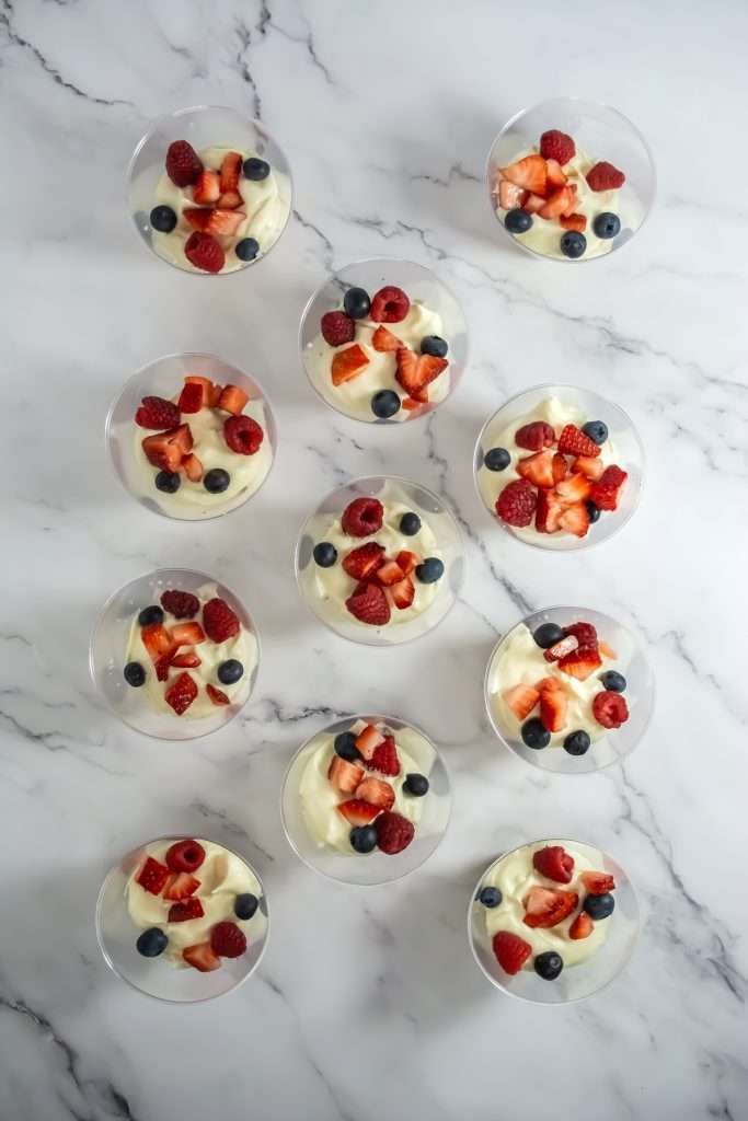 Next, add pieces of fruit