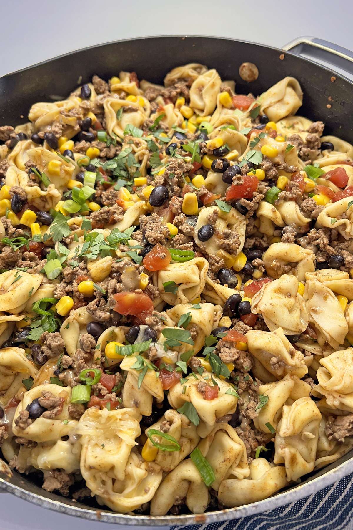 Mexican Skillet with Ground Beef and Tortellini