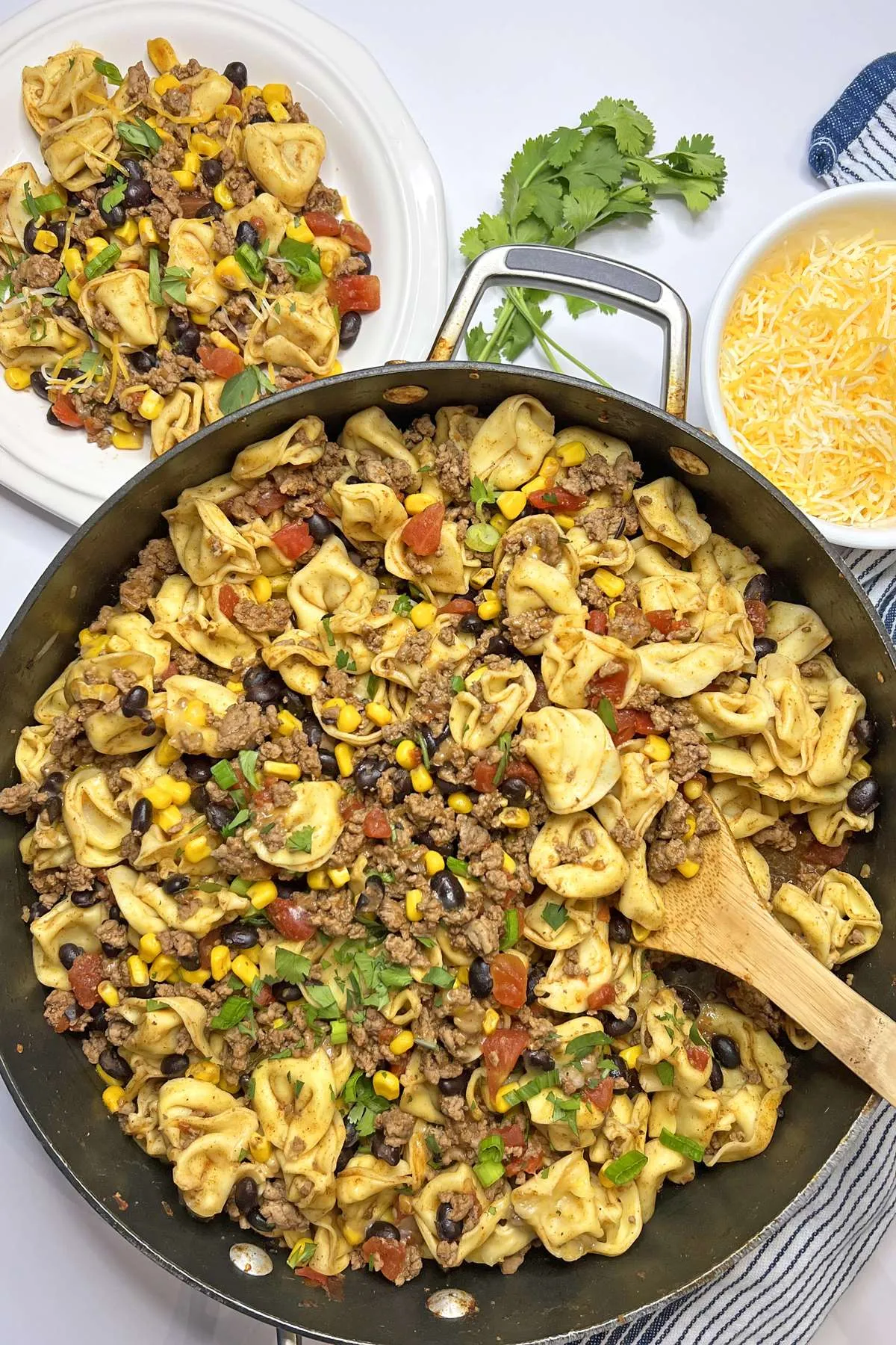 Mexican Skillet with Ground Beef and Tortellini