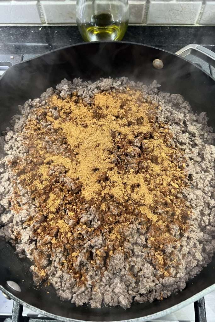 Stir in taco seasoning and water. Stir well.