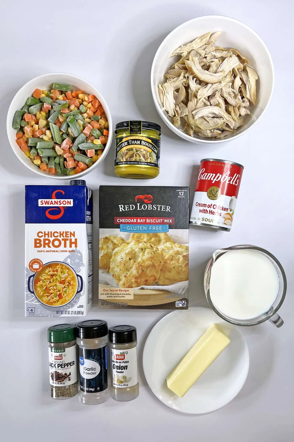 Ingredients for Chicken Cobbler with Red Lobster Biscuit Mix