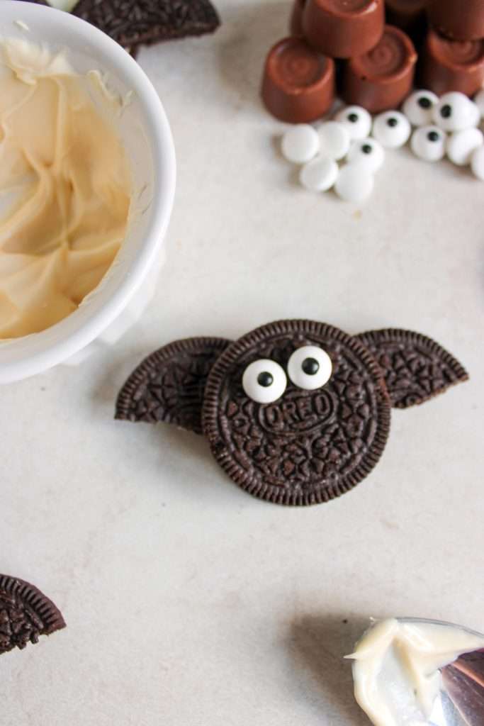 Arrange half pieces as wings, then add a new top and candy eyes