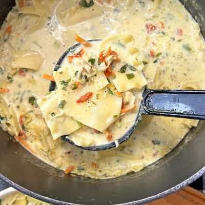 White Chicken Lasagna Soup