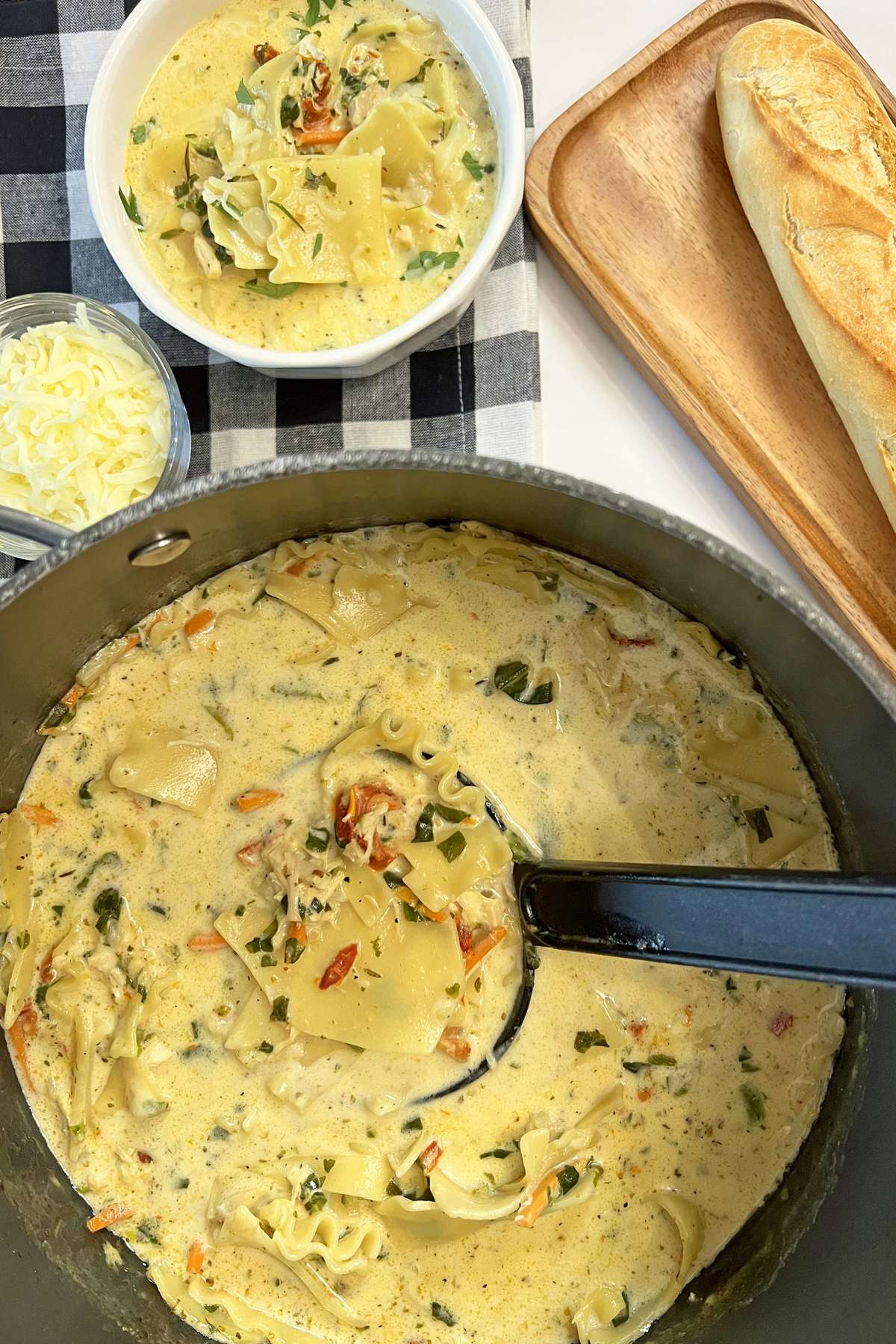 White Chicken Lasagna Soup