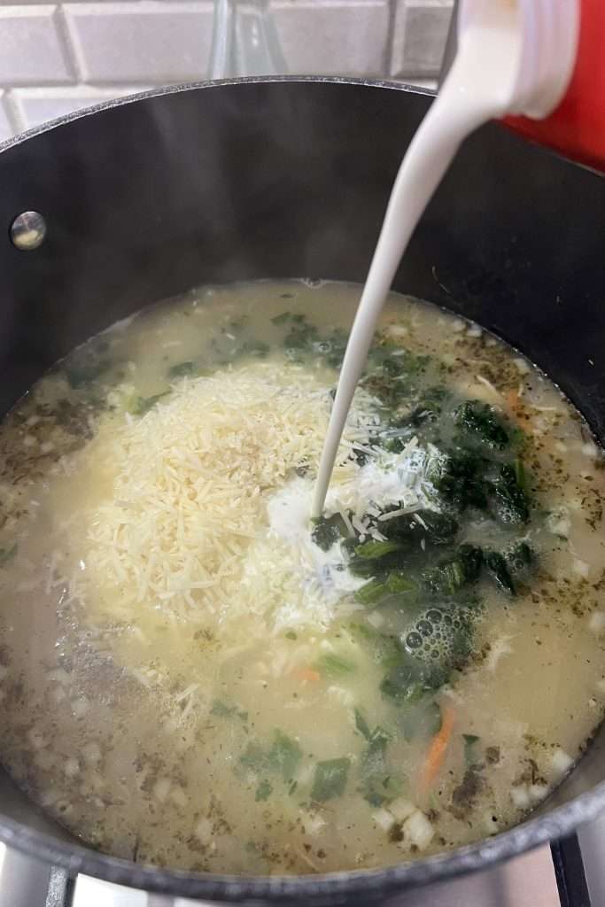 pour in heavy cream