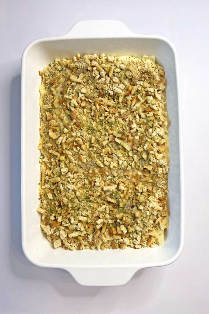 Drizzle melted butter over the top