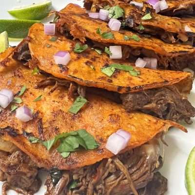 Quesabirria Tacos - Crock Pot Birria Tacos