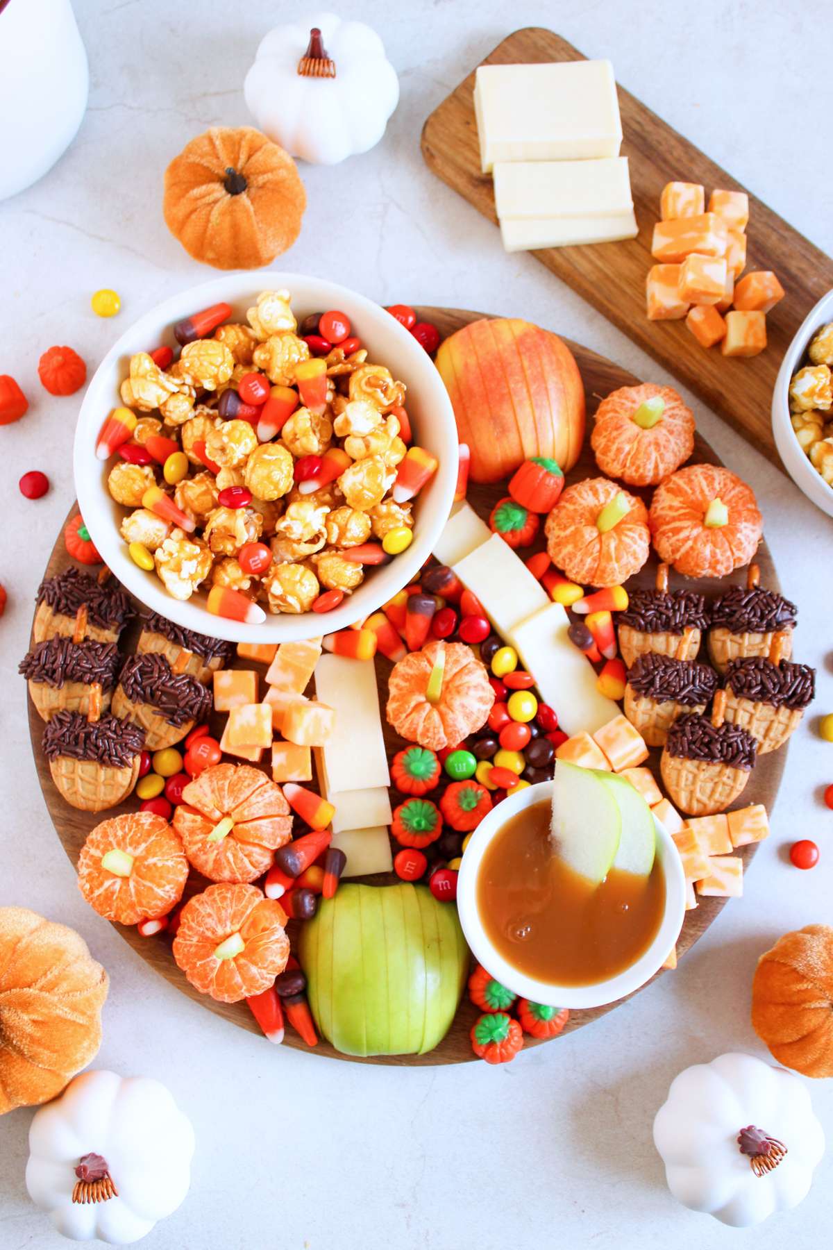 Fill in the remaining areas with candy corn and M&Ms