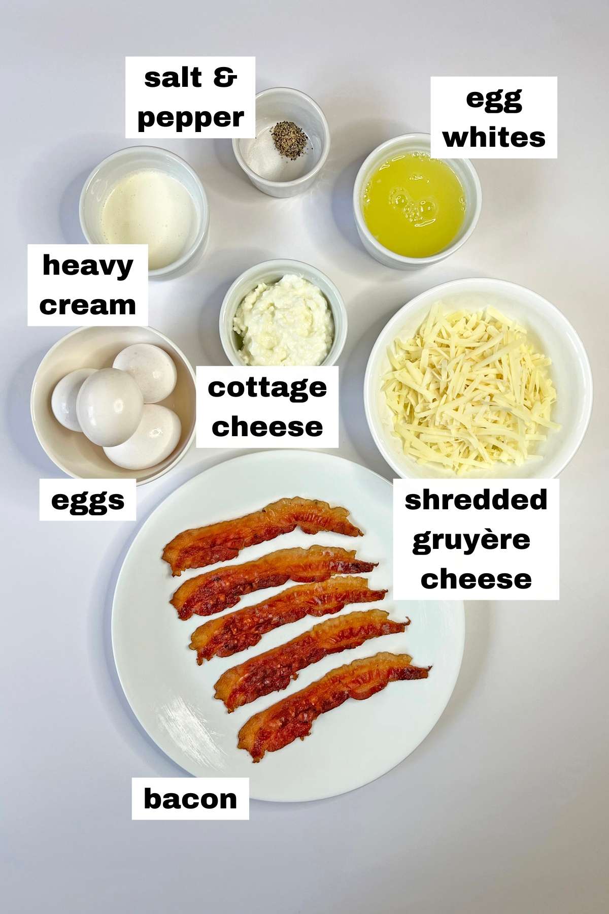 Ingredients for Starbucks Bacon and Gruyere Egg Bites