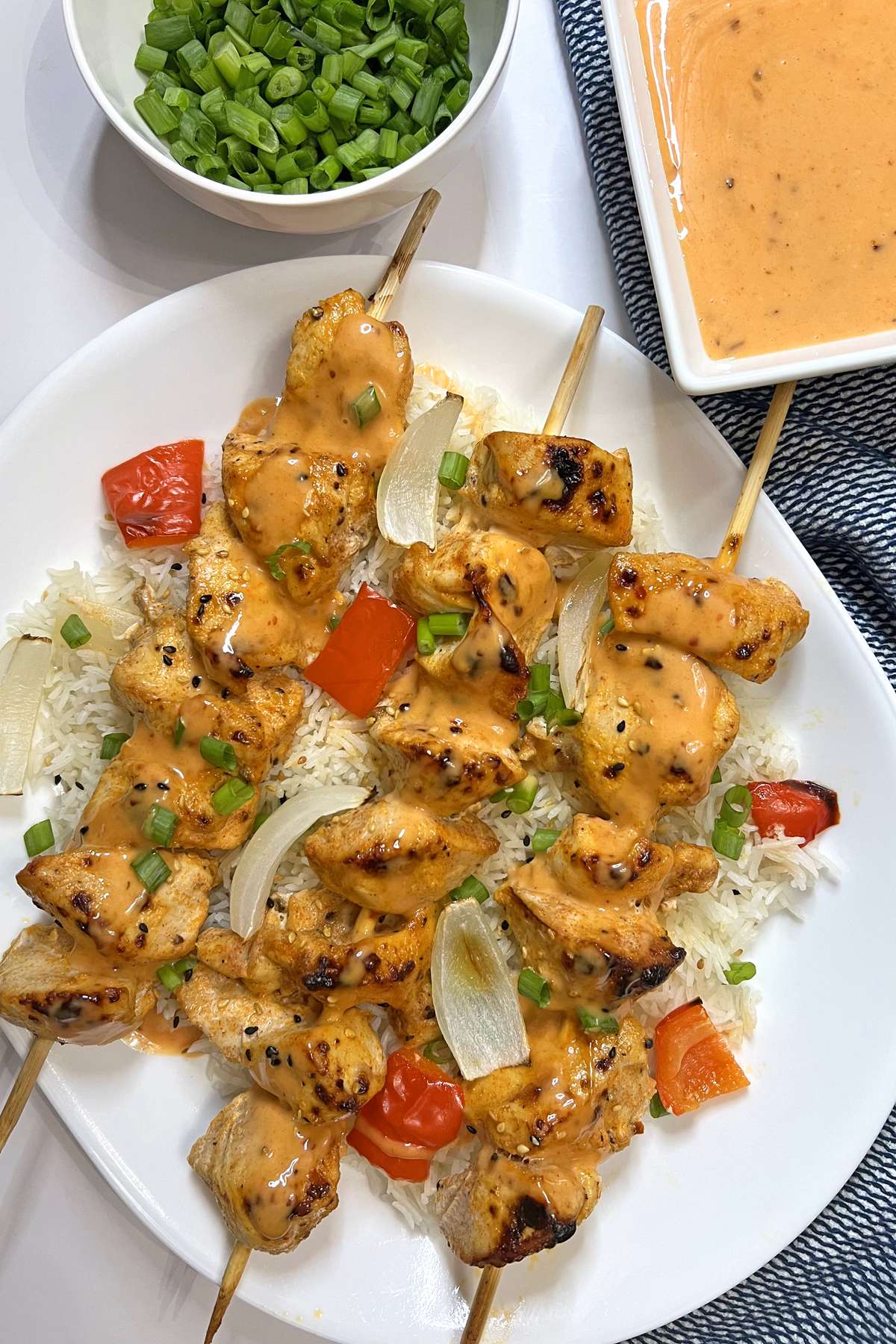 Bang Bang Chicken Skewers