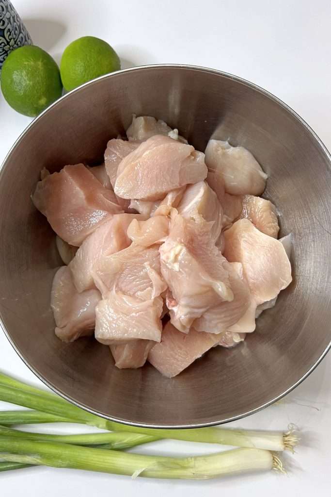 Cut chicken into 1-2 inch chunks