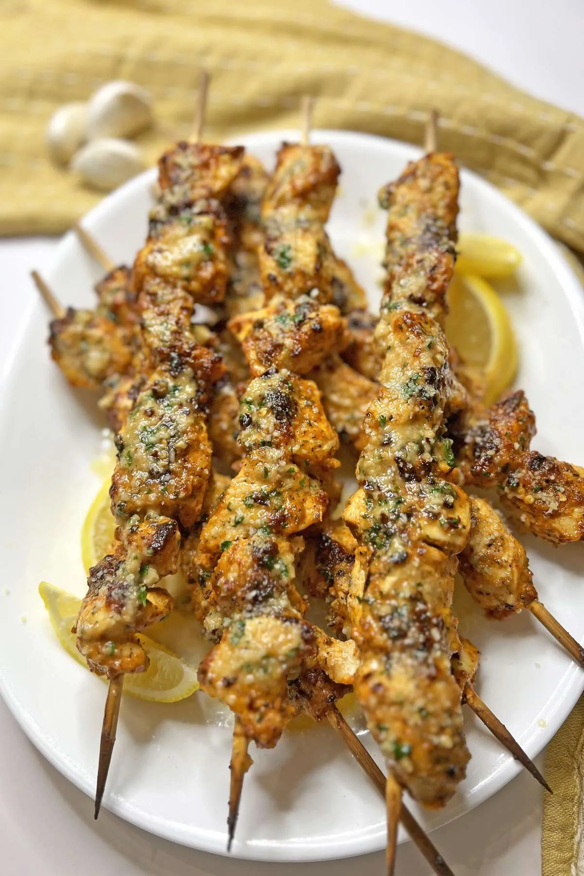 Garlic Parmesan Chicken Skewers