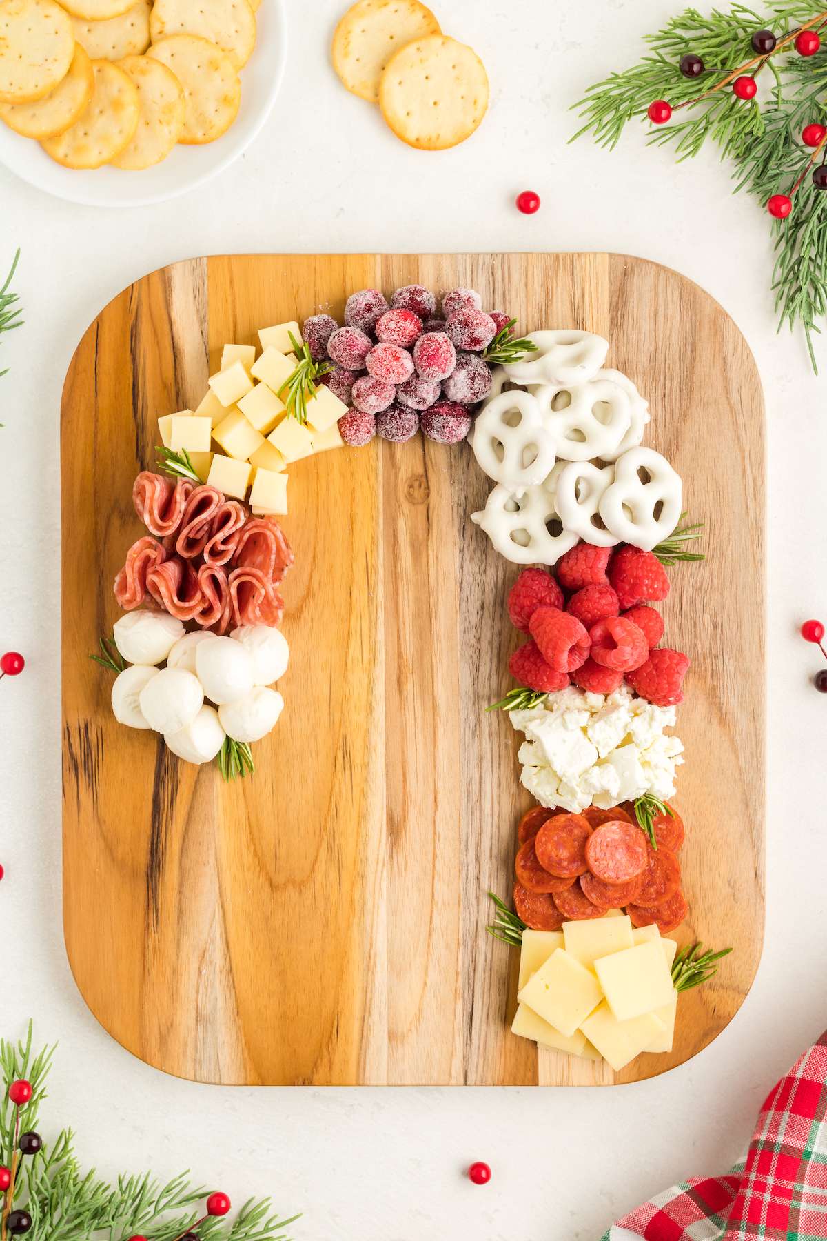 Candy Cane Charcuterie Board