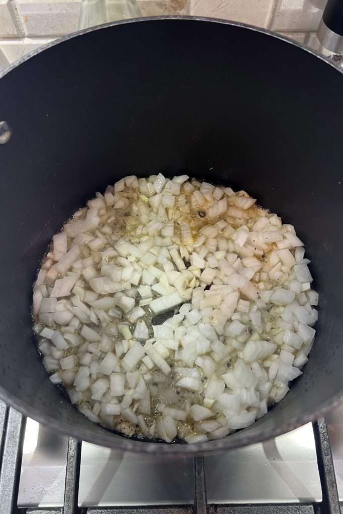 Saute veggies until soft