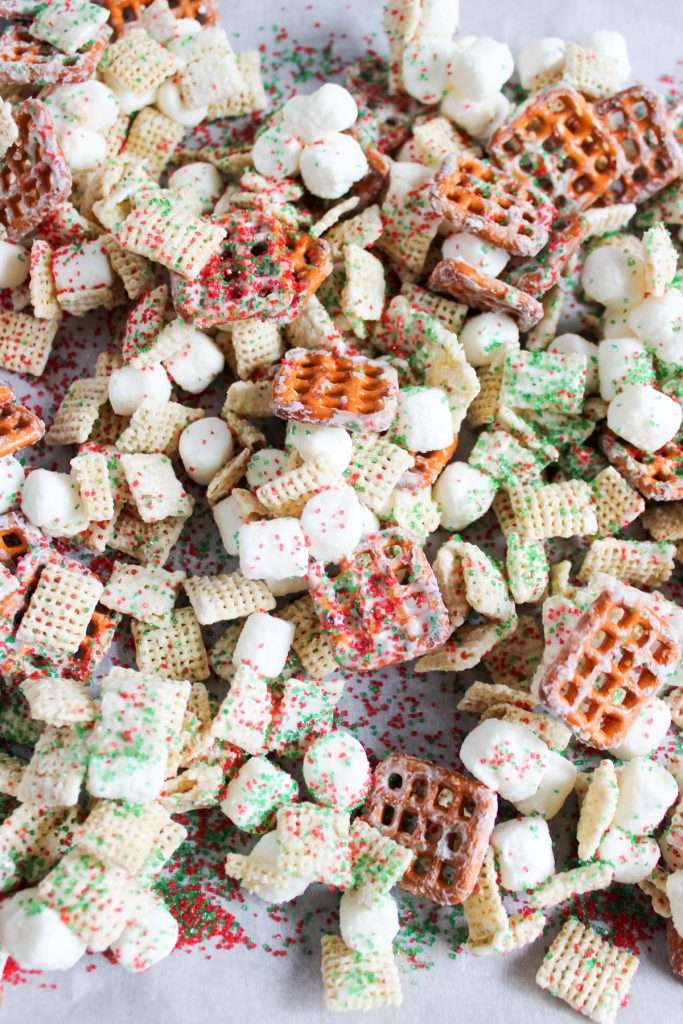 Lay on a pan and add sprinkles and powdered sugar