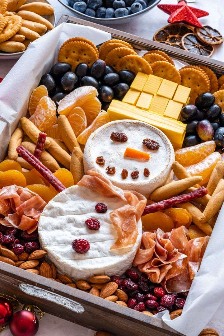 Snowman Cheese Board
