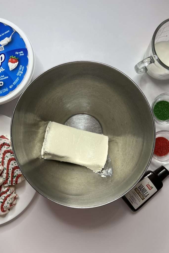 Place softened cream cheese into a bowl