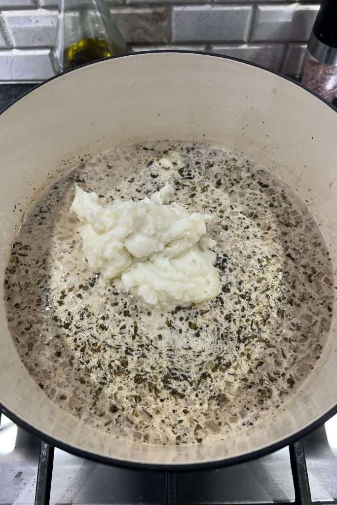 Add mashed potatoes