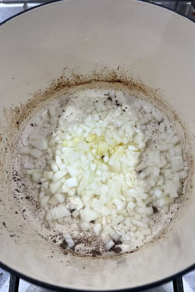 Sauté onions in olive oil