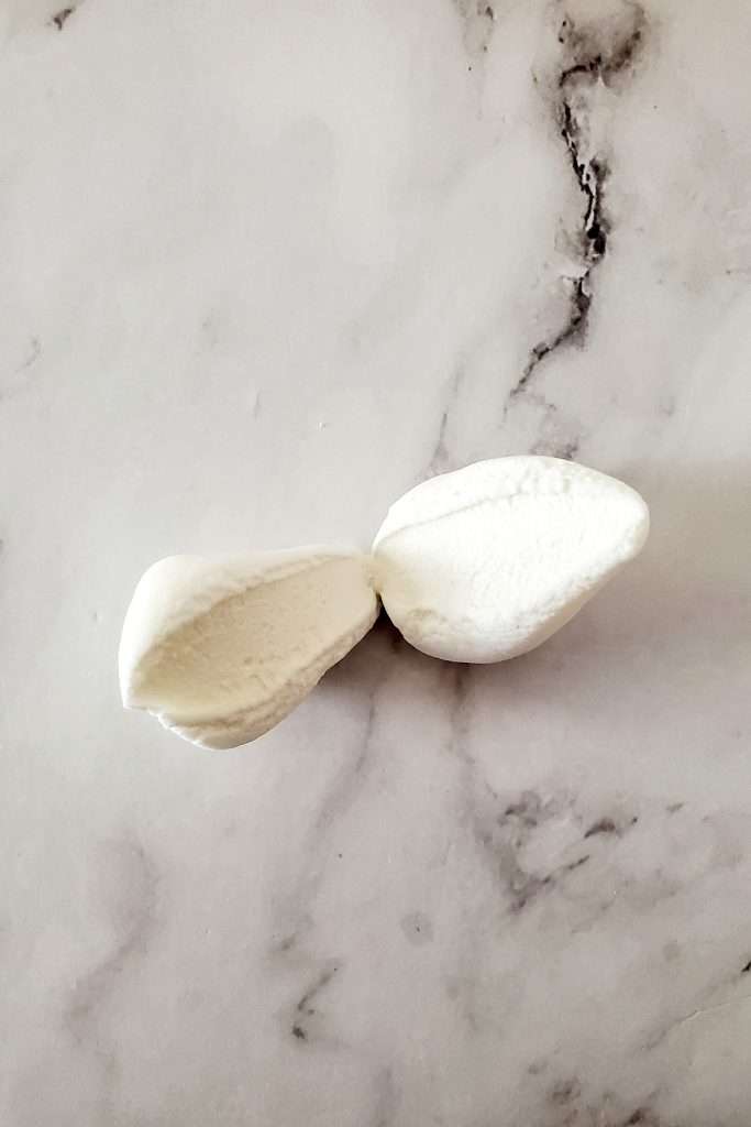 Here is the marshmallow after cutting