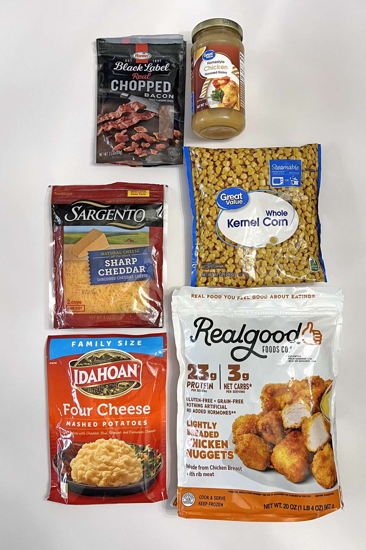 Ingredients for KFC Mashed Potato Bowls
