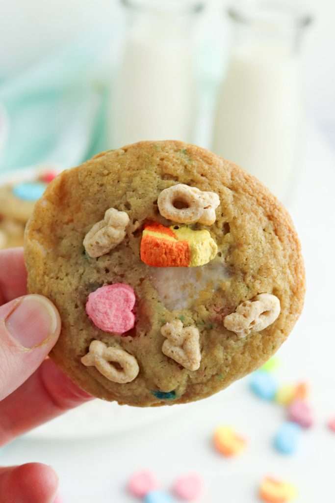 Close up of a Lucky Charms Cookie