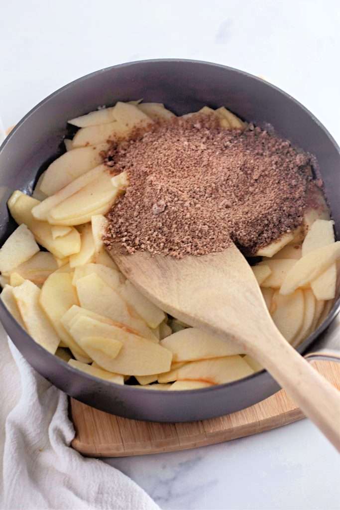 Mix into sliced apples and cook until tender but not mushy