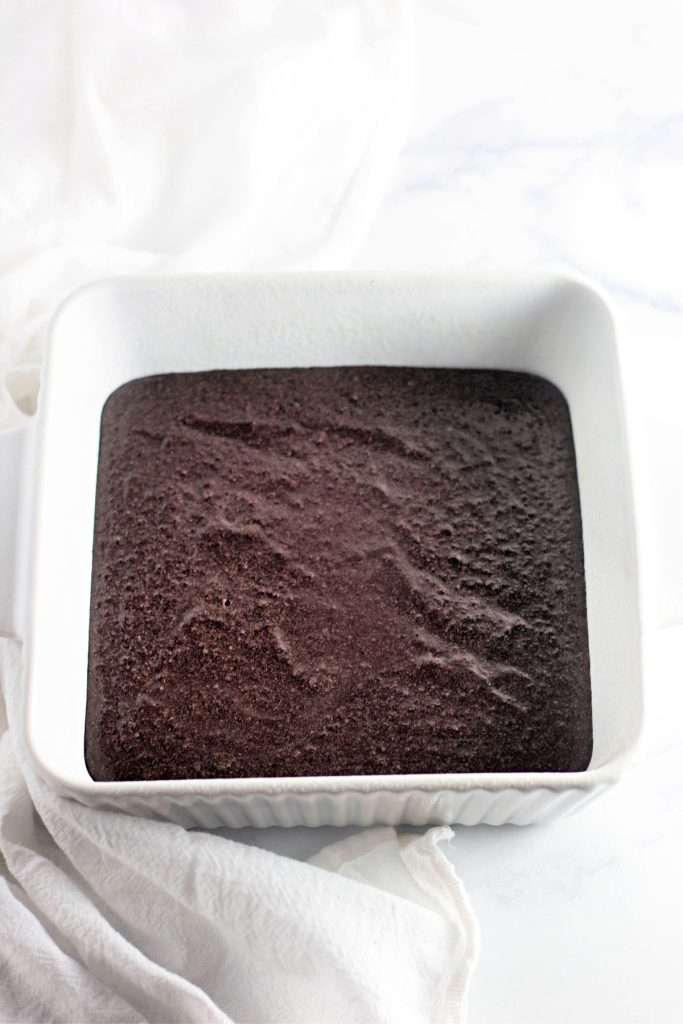 Pour batter into prepared baking dish