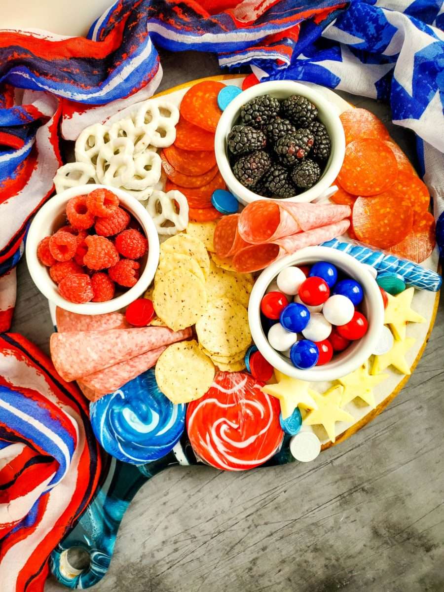 Festive Easy Patriotic Charcuterie Board
