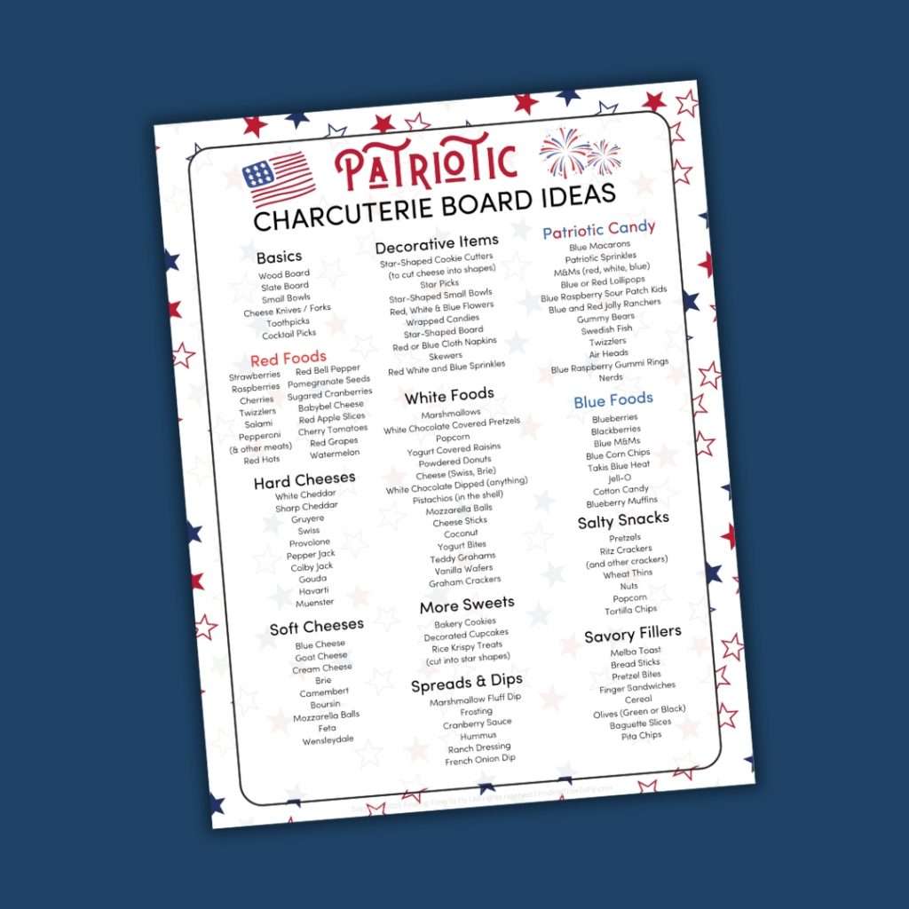 Patriotic Charcuterie Board Ideas List
