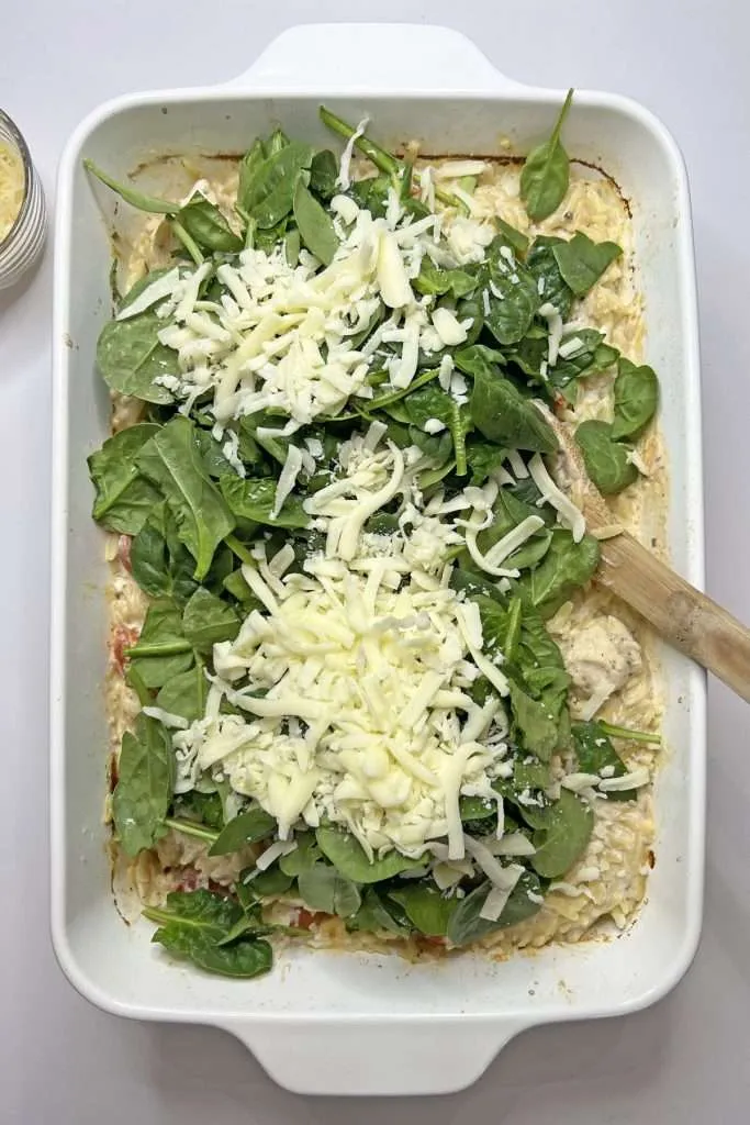 Add spinach and cheese