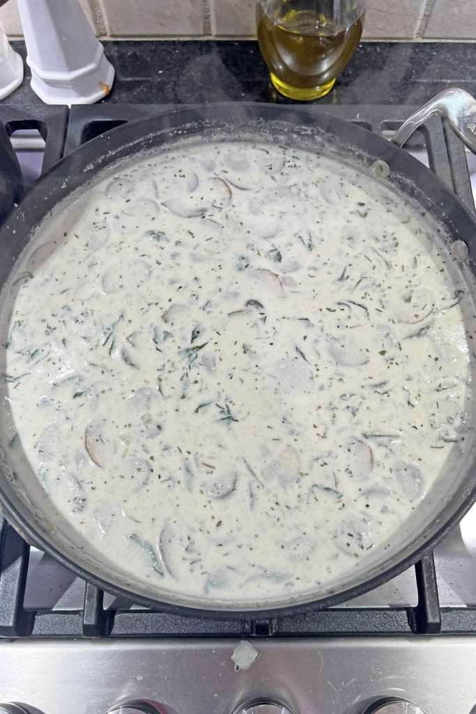 Stir and simmer until smooth and creamy.